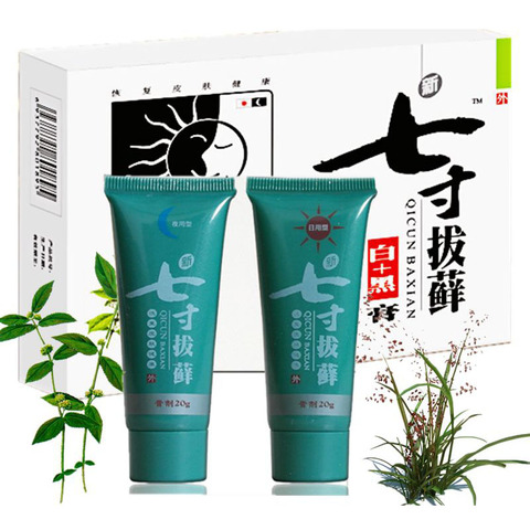 Qicun Baxian Chinese Herbal Day & Night Body Psoriasis Cream Dermatitis Eczematoid Eczema Ointment Psoriasis Treatment ► Photo 1/6
