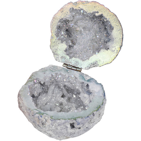 Natural Handmade Storage Agate Geode Necklace Box Rough Quartz Crystal Earring rings Box Crystal Stone Women Jewelry Container ► Photo 1/6