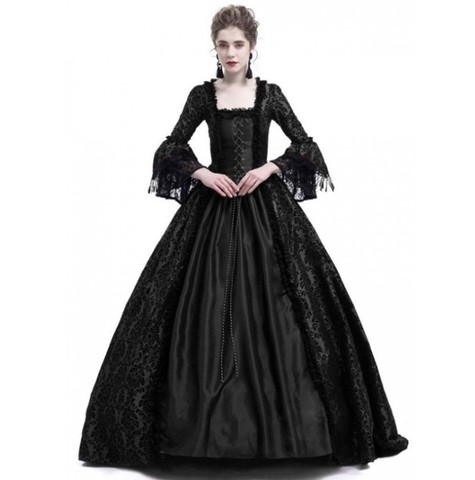 JIEZUOFANG 18th Century Medieval Gothic dress Renaissance LACE Dress Masquerade Costume vestido gotico ► Photo 1/6