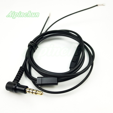 Aipinchun TPE Headphone Repair Cable DIY Headset Replacement Wire with Mic Volume Controller Black L bending Jack ► Photo 1/6