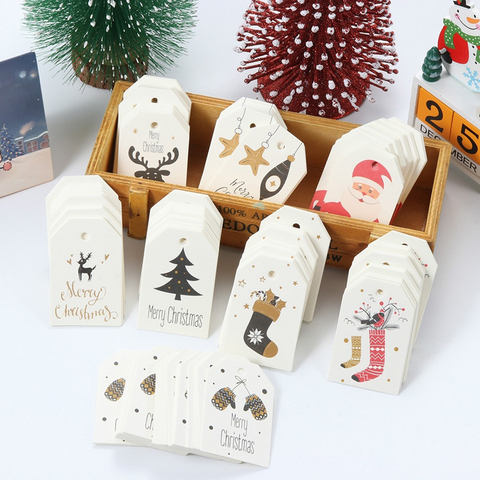 50Pcs/lot 2022 New Year Paper Tag Merry Christmas Tree Ornaments DIY Craft Label Home Xmas Christmas Decorations ► Photo 1/6