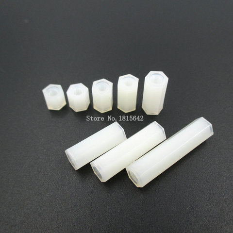 50PCS White Plastic Nylon M3 Hex Column Standoff Spacer Screw For PCB Female Stand-off M3 Hex Screw M3*5/6/8/10/12/15/20/25mm ► Photo 1/4