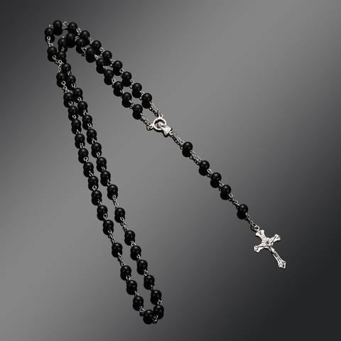 New Fashion Handmade Round Glass Bead Catholic Rosary Quality Bead Cross Necklace Beads Cross Religious Pendants Necklace ► Photo 1/1