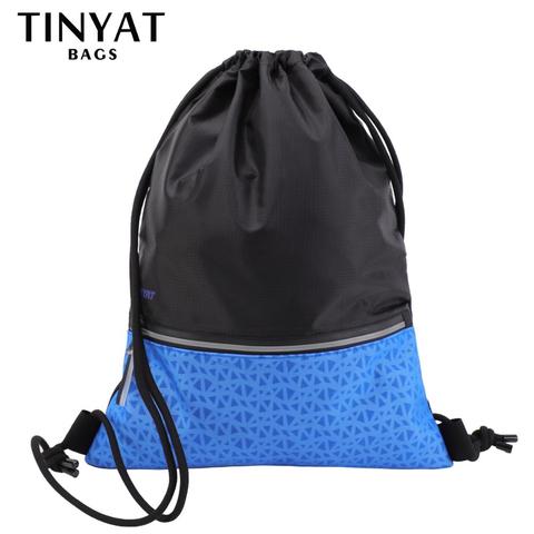 TINYAT Drawstring Pocket Bag Sports Waterproof Backpack black sport backpack for men women Lightweight 0.15kg ► Photo 1/6
