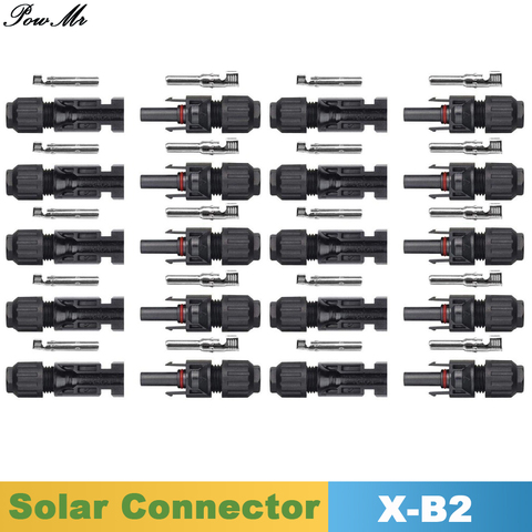10 Paris Solar Connector Male and Female Solar Panel Cable 2.5mm2/4mm2/6mm2 Waterproof PowMr ► Photo 1/6