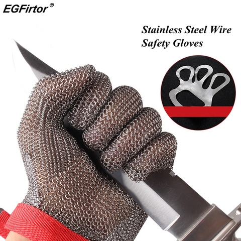 5 Level Anti-cutting Work Gloves Stainless Steel Wire Safety Gloves Safety Stab Resistant Work Gloves Cut Metal ► Photo 1/6