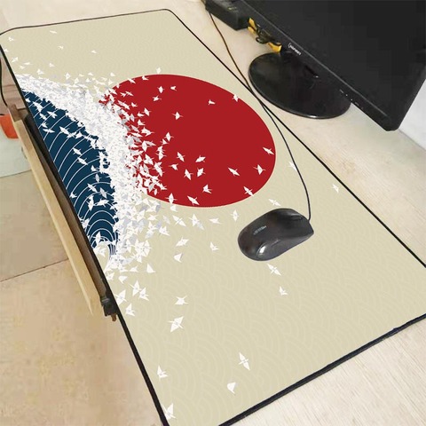 XGZ Japan Great Waves Art Extra Large Mouse Pad Table Mat Rubber Desktop Gaming Mousepad Lock Edge Mouse Mat Keyboard Desk Mat ► Photo 1/6