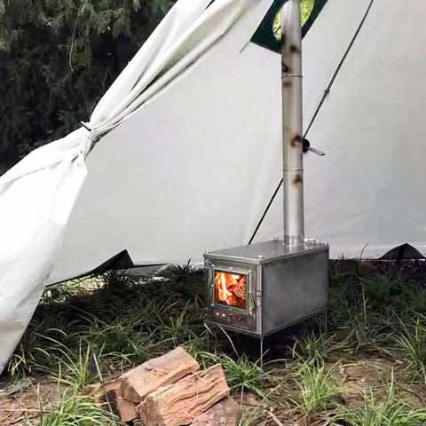 Thous Winds Outdoor ultralight titanium alloy wood stove multipurpose camping tent heating stove outdoor survival ► Photo 1/6