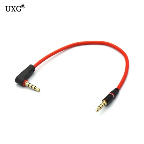90 Degree Angled Short 4 pole 3.5mm to 3.5mm Audio Cable Plug jack 3.5 male to male Car Sound Wire headphone for phones 20/120cm ► Photo 1/6
