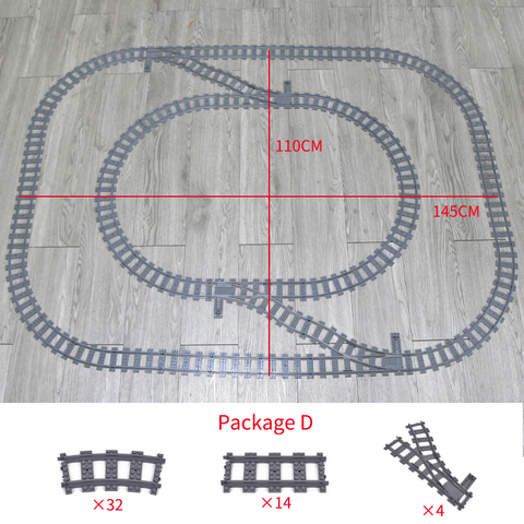 City Trains Flexible Tracks Forked Straight Curved Rails Switch Building Block Bricks technic Creator Toys for kid ► Photo 1/6