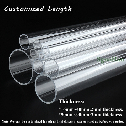 2PCS 49~50cm Length OD 16~110mm Transparent Acrylic Pipe Aquarium Fish Tank Joint Pipe PMMA Watering Supply Plexiglass Tube ► Photo 1/6