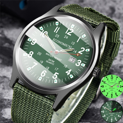 2022 Mens Watches Luminous pointer Watch mesh belt Luxury Watch Military Mens Clock Quartz Watches Date Luxury Sport Wrist Watch ► Photo 1/6