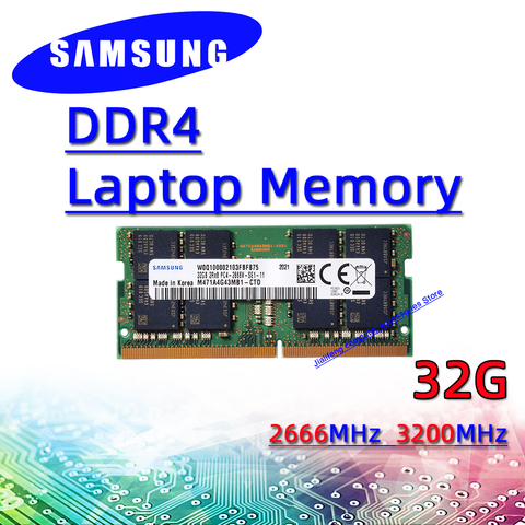 Samsung RAM Laptop Memory ddr4 32GB 2666MHz 3200MHz PC4 2133P 2400T 2666V 3200AA 4GB 8GB 16GB ► Photo 1/1