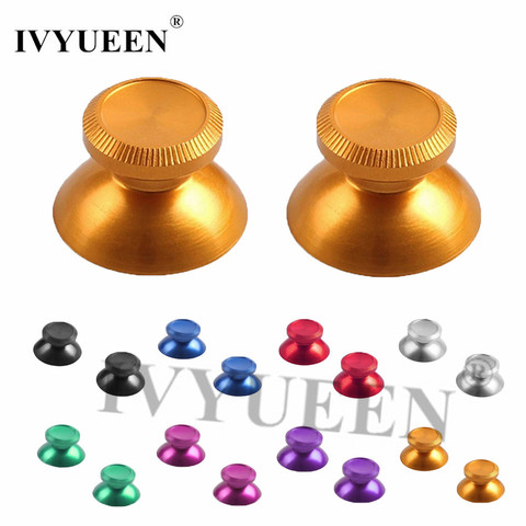 IVYUEEN 2 X Gold Aluminum Thumbsticks Analog Stick for Sony PlayStation Dualshock 4 PS4 Pro Slim Controller Metal Joystick Cap ► Photo 1/6