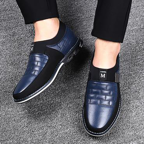 2022 Big Plus Size 38-48 Leather Men Shoes Fashion Loafers Breathable Casual Slip On Business Wedding Dress Shoes Male Shoes ► Photo 1/6