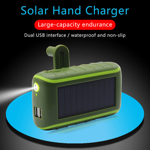 6000/8000mAh Multi-function Solar Power Bank Hand Crank Dynamo Powered Universal Double USB Outdoors Portable Charger PoverBank ► Photo 1/6