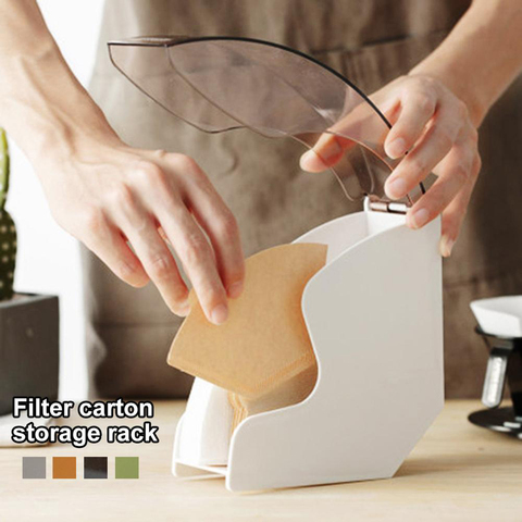 Coffee Filter Paper Holder Box Napkins Dispenser Shelf Storage Container Holder Rack Acrylic Cover for Home Kitchen Utensils ► Photo 1/6