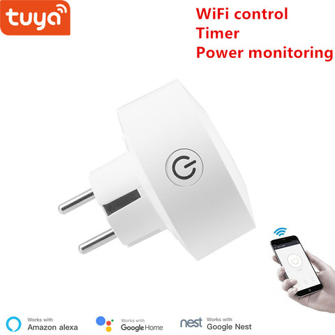 Tuya EU WiFi socket wireless plug smart home switch compatible with Google home ,and Alexa voice control ► Photo 1/6