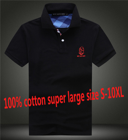 High Quality New Bust168cm 100% Cotton Mens polo Summer Short Sleeve Super Large Big Man Brand Shirts Plus Size S-9xl 10xl ► Photo 1/5