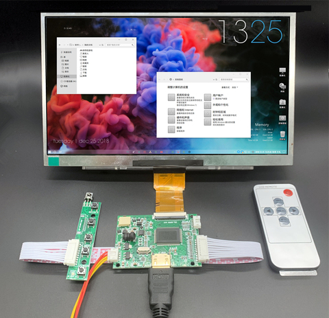 10.1 HD LCD Display Screen High Resolution Monitor Remote Driver Control Board HDMI For Raspberry Pi Mini computer ► Photo 1/6