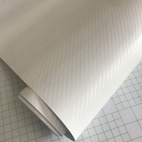 White 3D Carbon Fiber Car Wrap Vinyl Roll With Air Release Film Sticker Size 10/20/30/40/50x152cm ► Photo 1/6