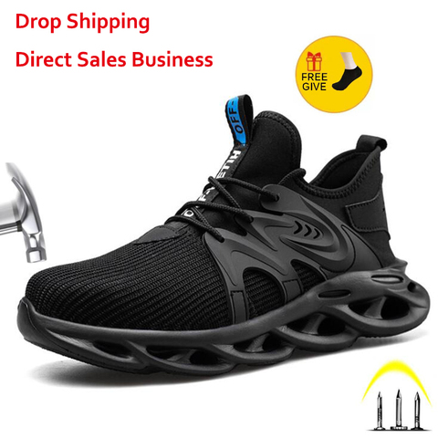 XPUHGM Work Safety Shoes For Men Women Summer Breathable Boots Working Steel Toe Anti-Smashing Construction Safety Work Sneakers ► Photo 1/6