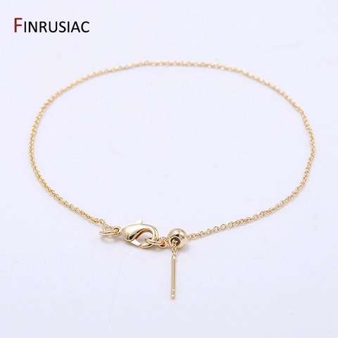 2022 New 14k gold-plated chain for jewelry making pin-type universal chain diy pendant chain positioning bead pass adjustment ► Photo 1/6