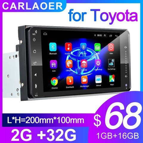 2 din android 8.1 Universal Car Multimedia Player Car Radio Player Stereo for Toyota VIOS CROWN CAMRY HIACE PREVIA COROLLA RAV4 ► Photo 1/6
