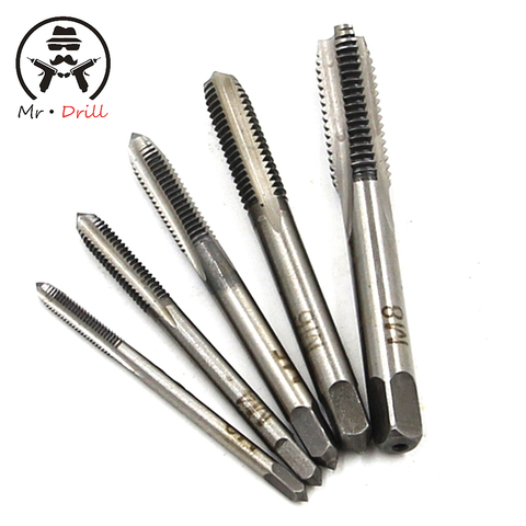 5PCS/Set HSS Hand Tap M3 M4M5 M6 M8 Tap Machine Spiral Point Straight Fluted Screw Thread Metric Plug Hand Tools woodworking ► Photo 1/5