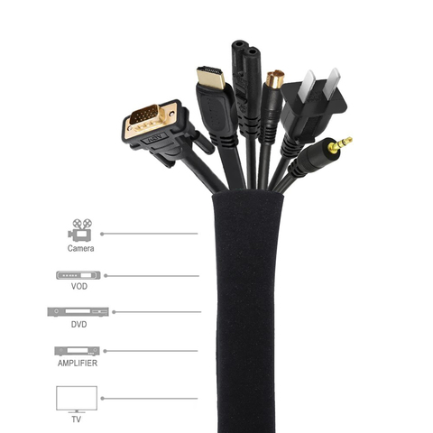 Cable Concealer Management Sleeve Wire Organizer for TV Computer Fridge Neoprene Cord Cover Cable Hider Protector Zipper Design ► Photo 1/6