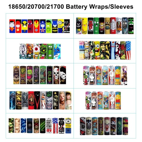 30pcs/pack 21700 20700 18650 Battery Wrap Cover Case 18650 Sticker Protector Insulator PVC Heat Shrink Tubing Precut Shrinking ► Photo 1/6