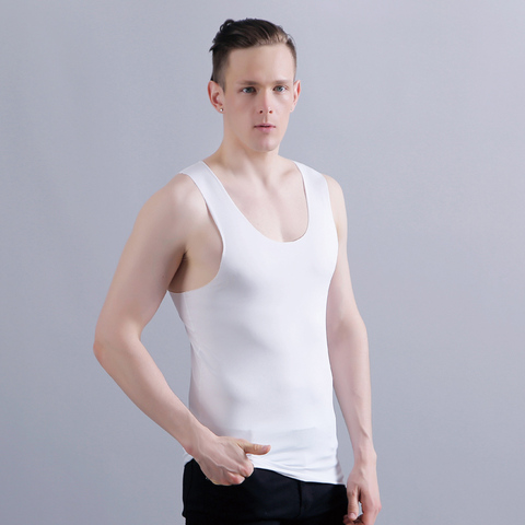 Seamless Singlet Ice Silk Tank Top Summer Sleeveless Shirt Men Workout Bodybuilding Muscle Guys Fitness Vest L-5XL ► Photo 1/6