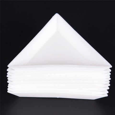 10pcs/lot White Containers Environmental PP Triangle Plate For Jewelry Beads Organizer  For Beads Display Plastic Tray Packaging ► Photo 1/6