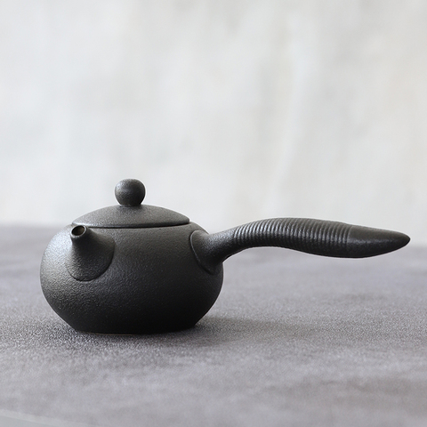 LUWU black ceramic kyusu teapot kettle tea pot chinese kung fu tea sets 150ml ► Photo 1/5