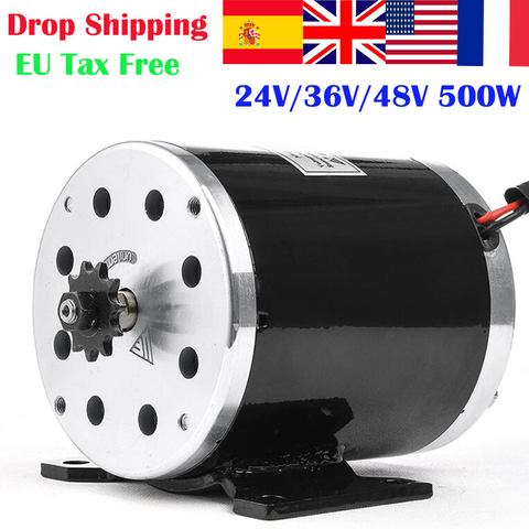 MY1020 500W 24V/36V/48V UNITEMOTOR  High Speed Brush DC Motor Electric Bicycle Motor E-Scooter Motor Ebike Brushed Gear Motor ► Photo 1/6