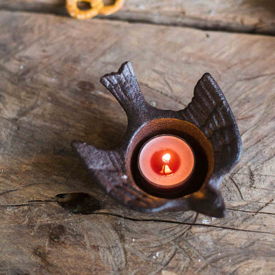 Metal Cast-iron Retro Nostalgic Handmade Art Ash Tray Storage Box Bird Candlestick tea light Candle Holder ► Photo 1/1