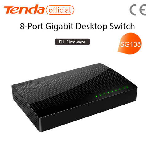 Tenda SG108 Gigabit Mini 8-Port Desktop Gigabit Switch / Fast Ethernet Network Switch LAN Hub/ Full or Half duplex Exchange ► Photo 1/5