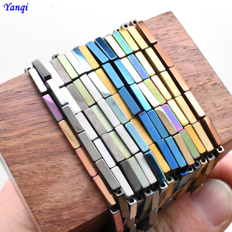 8mm 48pcs/lot Shining Matte colour Natural Stone Hematite Beads Rectangle Square Shape Beads for Jewelry Making Diy Bracelet ► Photo 1/6