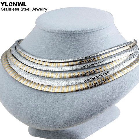 Statement Stainless Steel Necklaces For Women Gold Color Choker Chain Fashion Jewelry Accessories 4/6/8MM ► Photo 1/6