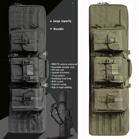Tactical Double Rifle Gun Case Army Airsoft Combat Padded Shotgun Storage Backpack Pistol and Magazine Storage 95cm / 116cm ► Photo 1/6