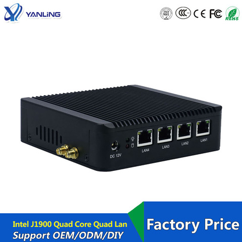 Hot sale N10 Plus home server mini pc  j1900 quad core CPU 4 intel lan firewall vpn router support linux pfsense OS and 3G/4G ► Photo 1/1