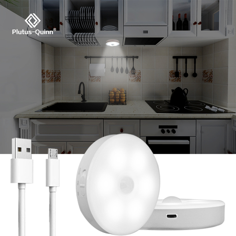 LED Motion Sensor Light USB Rechargeable LED Under Cabinet Light For Kitchen Closet Wardrobe Bedroom Stairs Wall Lamp Night Lamp ► Photo 1/6