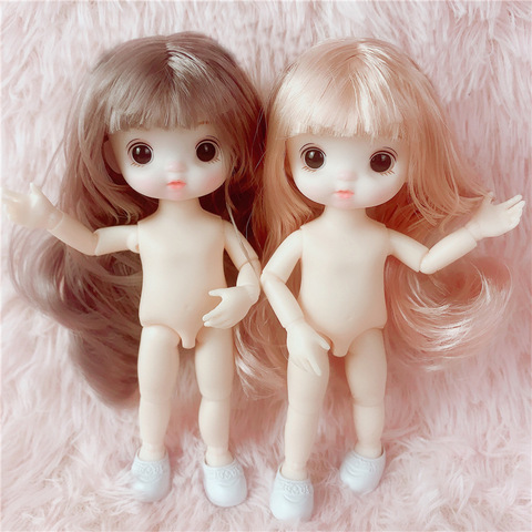 16cm BJD Doll 13 Movable Jointed Dolls Cute Multiple Color Hairstyles Doll for Girls Toys Female Nude Body Fashion Gift ► Photo 1/6
