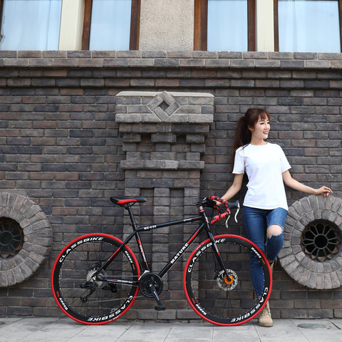 Road bicycle racing car 21/27/30/33 speeds, double disc brake, 700C speed shift student bicycle Aluminum alloy ► Photo 1/5