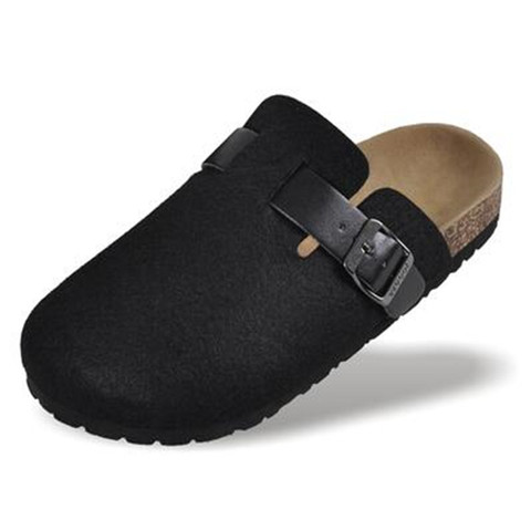 2022 New Men Shoes Cork Shoes Casual Sandals Flats Slides male Closed Toe Sandals Buckle unisex Slippers Black Red Plus size 44 ► Photo 1/6