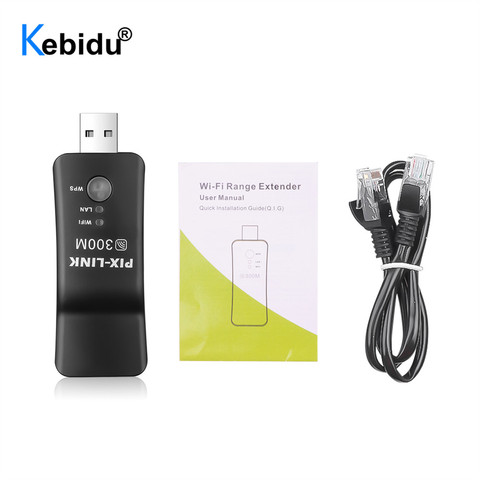 Kebidu Universal Wireless TV Network Wifi Adapter WPS 300Mbps Wi-fi Repeater RJ-45 Network Cable For Samsung LG Sony HDTV ► Photo 1/6