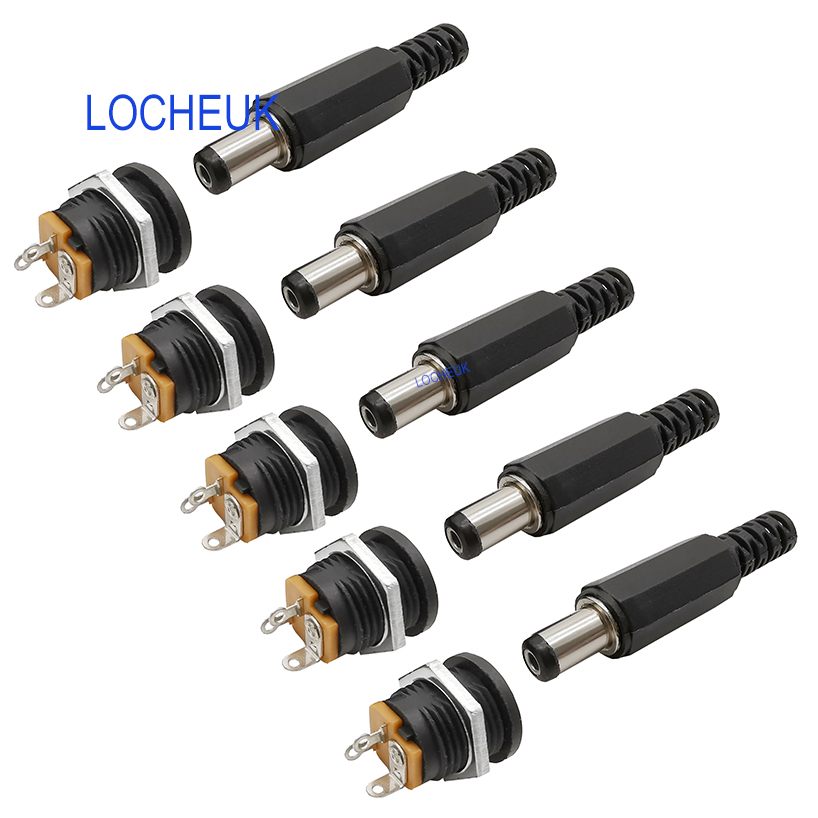 10X Female Plug Jack+Male Plug Jack Socket Adapter Connector 5.5*2.5 mm DC022PDH
