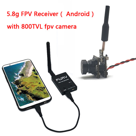 5.8G 150CH Mini FPV Receiver UVC Video Downlink OTG For Android Mobile Phone and 5.8G 48CH 25mW 800TVL 4:3 FPV Mini Camera ► Photo 1/6