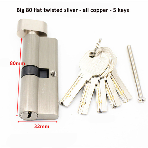 Door Locks Security Lock Cylinders 55 60 65 70 75 80mm for 35- 50mm Thickness Door lock for home Core Lock Cylinders 5Keys ► Photo 1/5