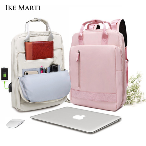 IKE MARTI Women Backpacks Daypack School Bag Girl Fashion Sac A Dos femme 2022 Man Waterproof Charging 15.6 Inch Laptop Backpack ► Photo 1/6